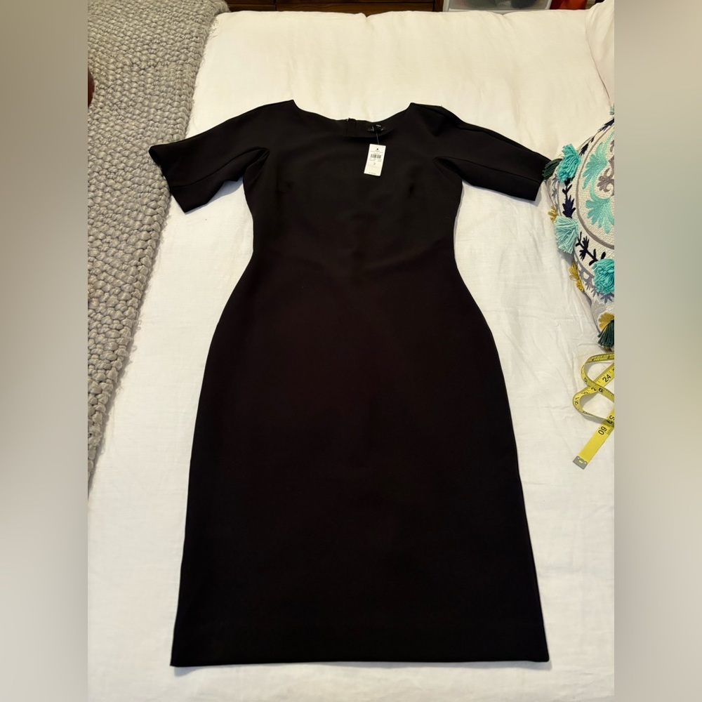 Ann Taylor simple elegant black bodycon dress in black, size 2